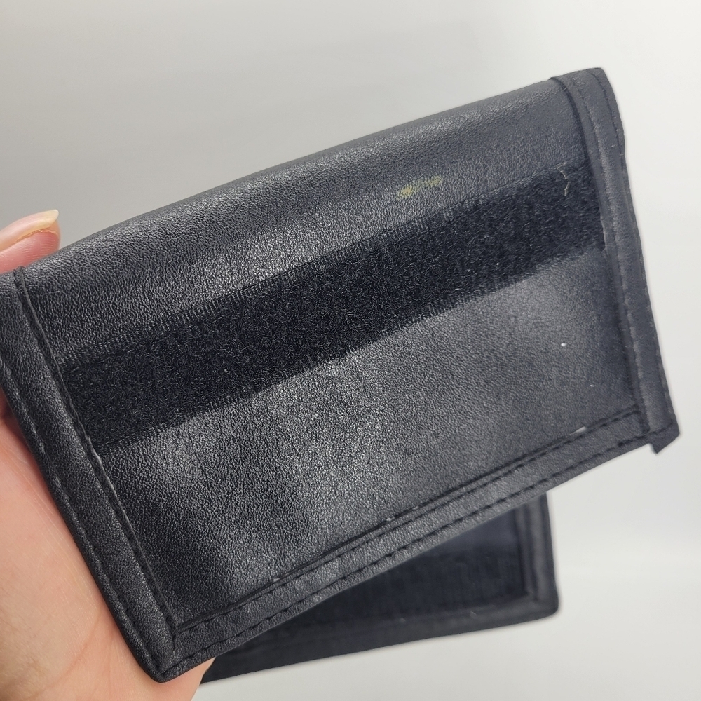 Vintage Rare Las Vegas Black Wallet Faux Leather Zip Compartments Credit Cards - Picture 8 of 13